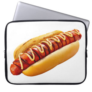 Housse Pour Ordinateur Portable SlipperyJoe's hot dog niché doucement pain jaune v