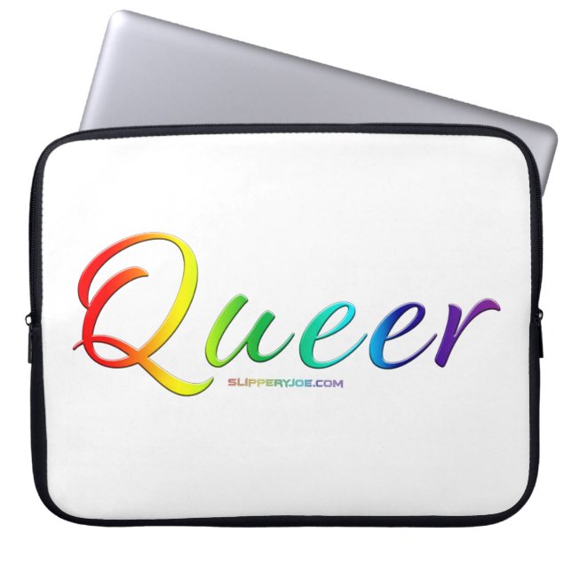 Housse Pour Ordinateur Portable SlipperyJoe's queer orgueil couleurs mot symbole f (Devant)