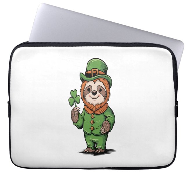 Housse Pour Ordinateur Portable Sloth St Patrick's Day Irish Lucky (Devant)