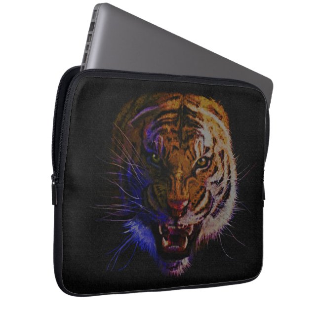 Housse Pour Ordinateur Portable Snarling Bengale Tiger Big Cat Wildlife Art (Devant droit)