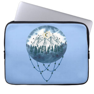 Housse Pour Ordinateur Portable Snowy Mountain Pine Tree Nature Adventure Extérieu