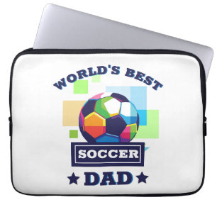 Housse Pour Ordinateur Portable Soccer papa texte coloré fête des pères sports