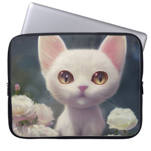 HOUSSE POUR ORDINATEUR PORTABLE SORTIE D'ORDINATEUR PORTABLE CAT BLANC