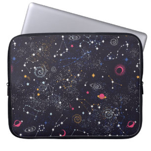 Housse Pour Ordinateur Portable Space Galaxy constellation sans couture motif