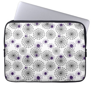 Housse Pour Ordinateur Portable Spiderweb & araignées violettes Halloween Motif bl