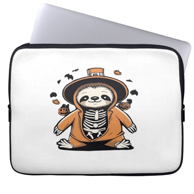 Housse Pour Ordinateur Portable Spooky skeleton sloth trick or treating Classic T- (Devant)