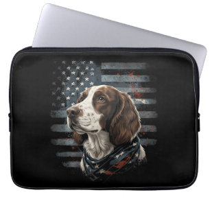 Housse Pour Ordinateur Portable Springer Spaniel Chien Drapeau Américain