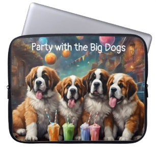 Housse Pour Ordinateur Portable St Bernard Puppies et Milkshakes