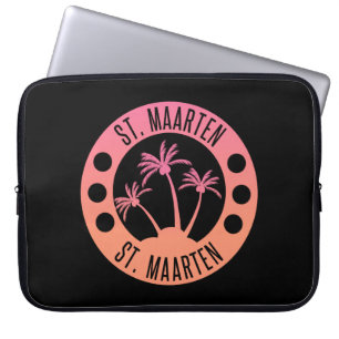 Housse Pour Ordinateur Portable St Maarten Rose et Coral Gradient Sint Martin