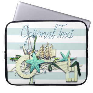 Housse Pour Ordinateur Portable Starfish, Fishing Net & Tall Ship Nautique