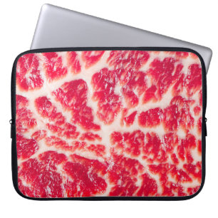 Housse Pour Ordinateur Portable Steak de boeuf cru frais viande marbrée texture f