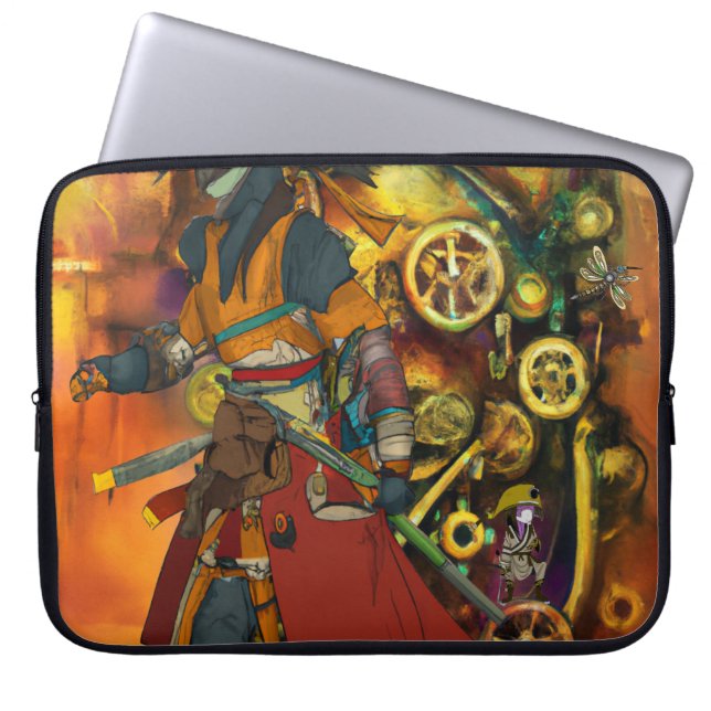 Housse Pour Ordinateur Portable Steampunk (Devant)