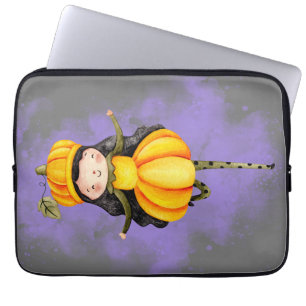 Housse Pour Ordinateur Portable Stellalunarts Citrouille Halloween mignonne fille