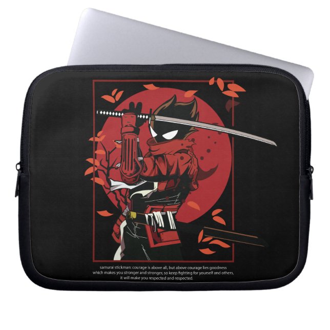 Housse Pour Ordinateur Portable Stickman Samurai (Devant)