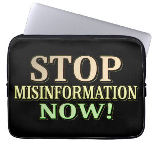 Housse Pour Ordinateur Portable "STOP MISINFORMATION" Mignonne conception. Command