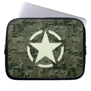 Housse Pour Ordinateur Portable Style de camouflage numérique de la balise étoile