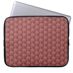 Housse Pour Ordinateur Portable Style ethnique Flore Mini-imprimé Beige sur marron