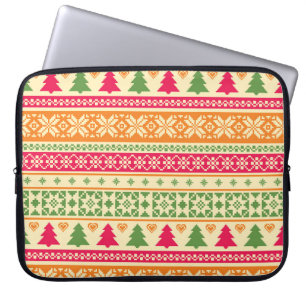 Housse Pour Ordinateur Portable Style Fair Isle Noël sans couture