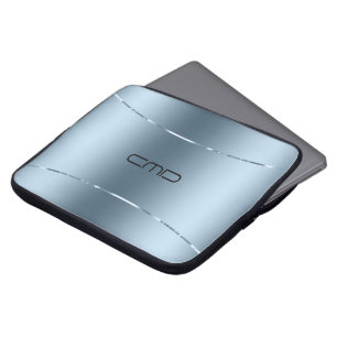 Housse Pour Ordinateur Portable Style métallique bleu acier inoxydable