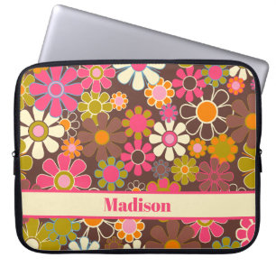 Housse Pour Ordinateur Portable Style Vintage super Motif Floral 60s les années 70