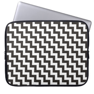 Housse Pour Ordinateur Portable Stylish Laptop Sleeve, Black and White Chevrons