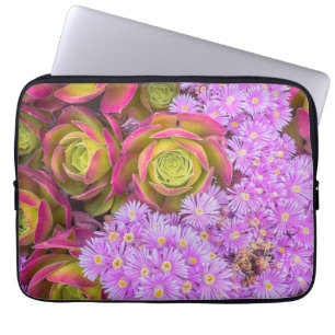 Housse Pour Ordinateur Portable Succulent et fleurs