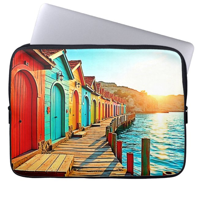 Housse Pour Ordinateur Portable Sunset Bliss : Hues Balnéaires (Devant)