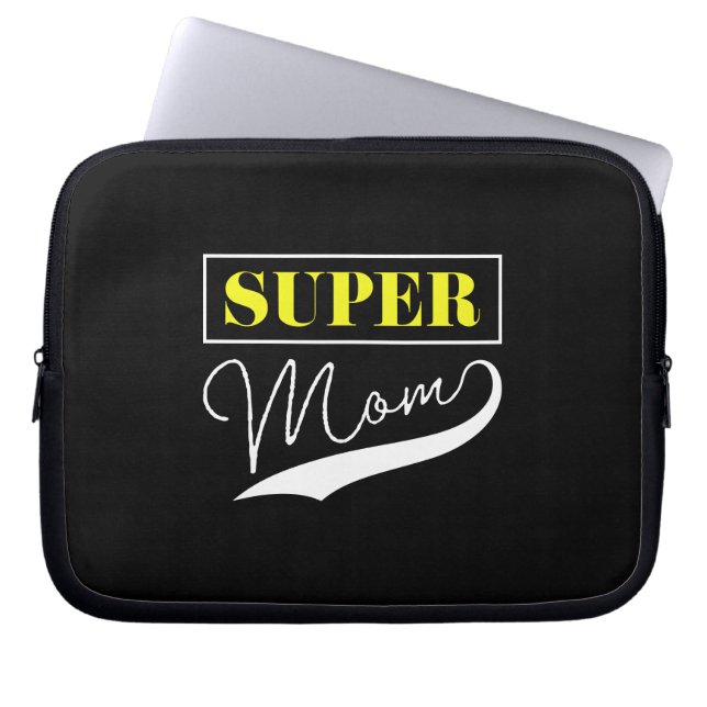 Housse Pour Ordinateur Portable Super Maman (Devant)