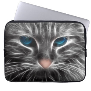 Housse Pour Ordinateur Portable Superbe Chat aux Yeux Bleus