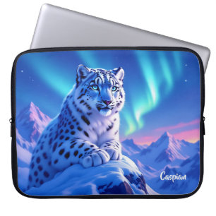 Housse Pour Ordinateur Portable Superbe léopard des neiges sur Mountain Rock