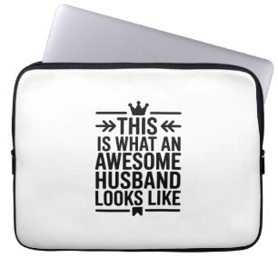 Housse Pour Ordinateur Portable Superbe Mari Typographie Minimaliste