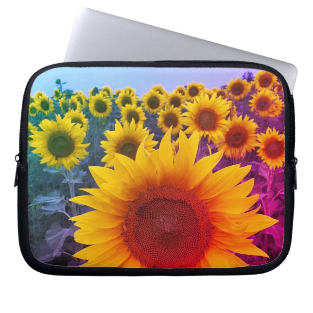Housse Pour Ordinateur Portable Superbe terrain de tournesol coloré (Devant)