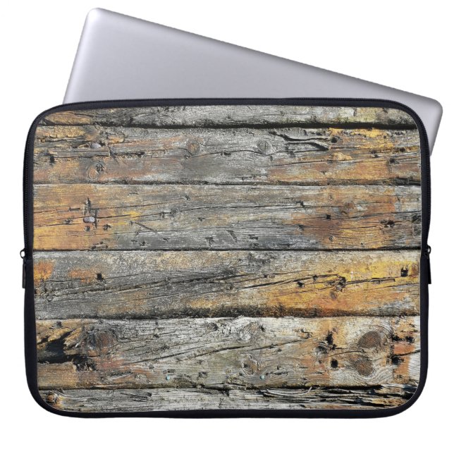 Housse Pour Ordinateur Portable Surface en bois gris (Devant)