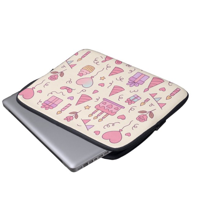 Housse Pour Ordinateur Portable Sweet Princess Party Celebration Pattern (Devant bas)