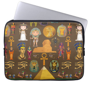 Housse Pour Ordinateur Portable Symbole égyptien ancien Hiéroglyphique - Motif