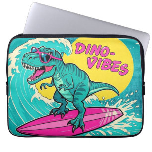 Housse Pour Ordinateur Portable T-Rex portant des lunettes de soleil et chevauchan
