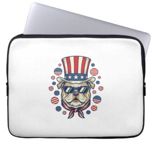 Housse Pour Ordinateur Portable T-shirt avec gravure vintage de bulldog patriotiqu