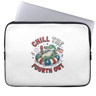 Housse Pour Ordinateur Portable T-shirt patriotique Chill The Fourth Out Alligator
