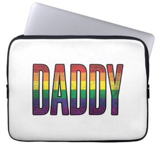 Housse Pour Ordinateur Portable T-Shirt Typographie Fierté Papa Arc-en-Ciel Vintag