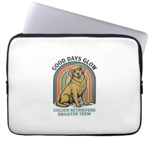 Housse Pour Ordinateur Portable T-shirt vintage Golden Retriever Gravure Rétro Chi