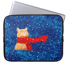 Housse Pour Ordinateur Portable Tabby aime la neige