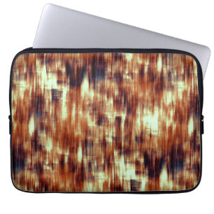 Housse Pour Ordinateur Portable Taches brun rayé vintage ou corail sur beige