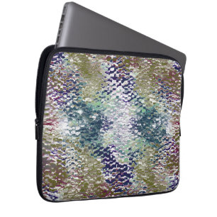 Housse Pour Ordinateur Portable Taches et taches de peinture sous verre martelé