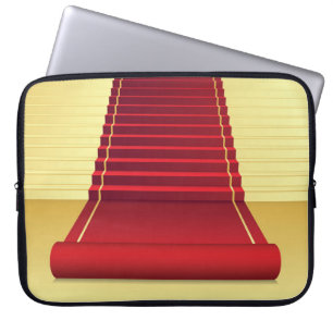Housse Pour Ordinateur Portable Tapis rouge Elégance : Arrière - plan Vintage.