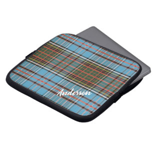 Housse Pour Ordinateur Portable Tartan Clan Anderson Plaid Bleu Clair à Carreaux P