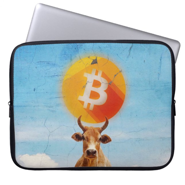 Housse Pour Ordinateur Portable Taureau résilient Bitcoin (Devant)