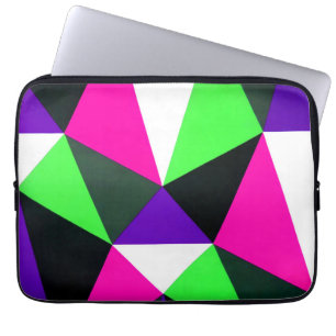 Housse Pour Ordinateur Portable Téméraire 80s Color Block Neon Green Rose Purple