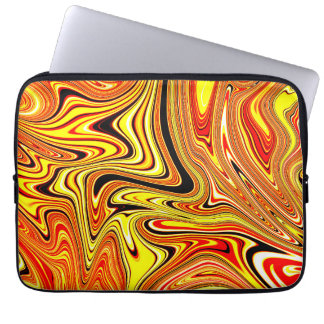 Housse Pour Ordinateur Portable Tendance Orange Marbre Tourbillon