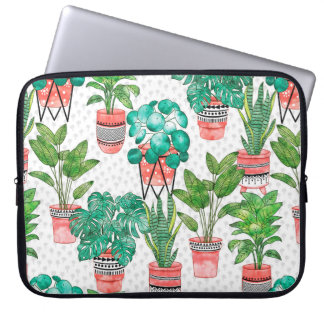 Housse Pour Ordinateur Portable Terra cotta Pots Aquarelle Maison Plantes sans cou