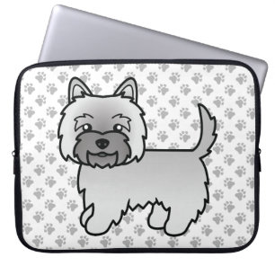 Housse Pour Ordinateur Portable Terrier Cairn Gris Chien de Dessin Animé Mignon